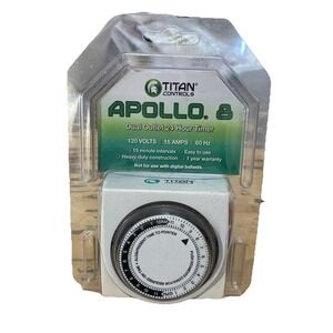 Titan Controls Apollo 8 Dual Outlet‎ 24hr Timer 120v/15amp - New